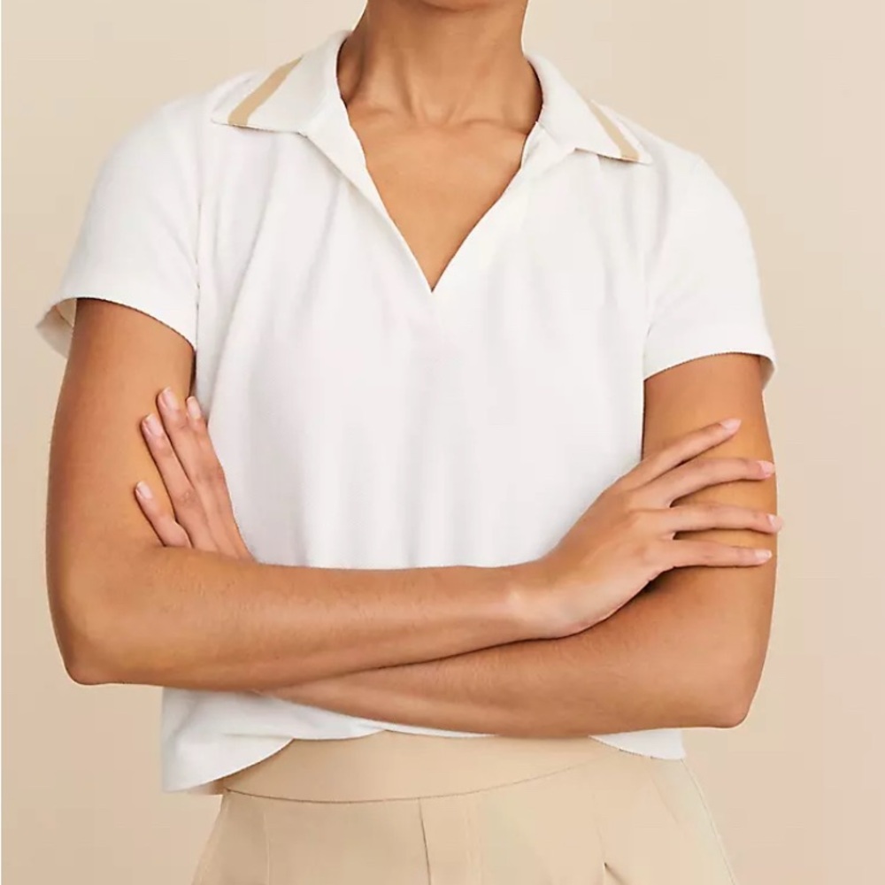 Loft Lou & Grey Pique Polo Top